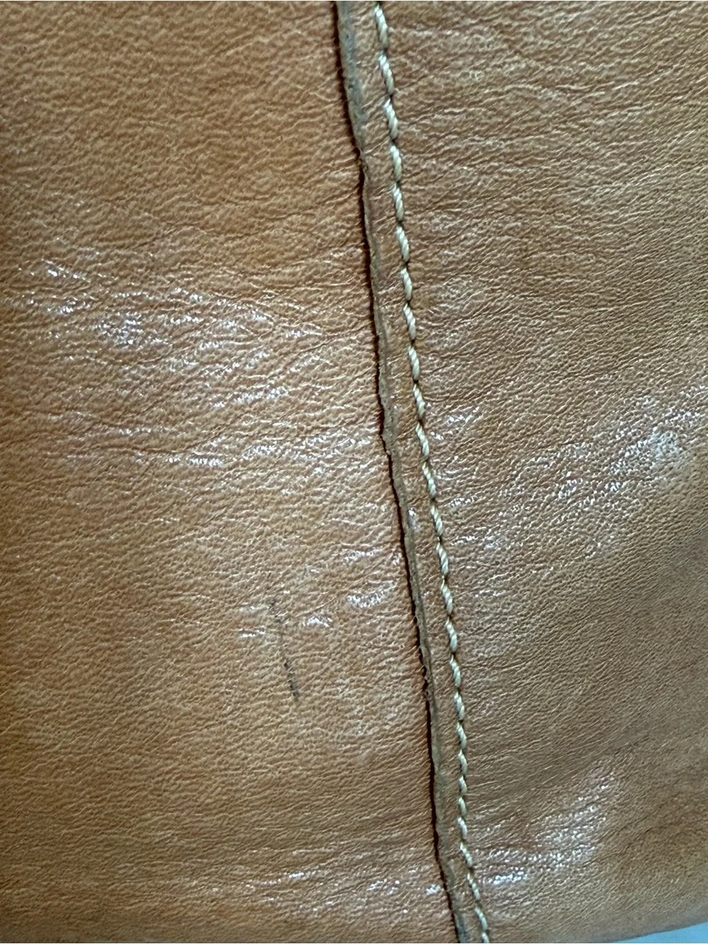 American Leather Co Tan Pebbled Leather Hobo Shoulder Bag Soft Slouch Zip Purse